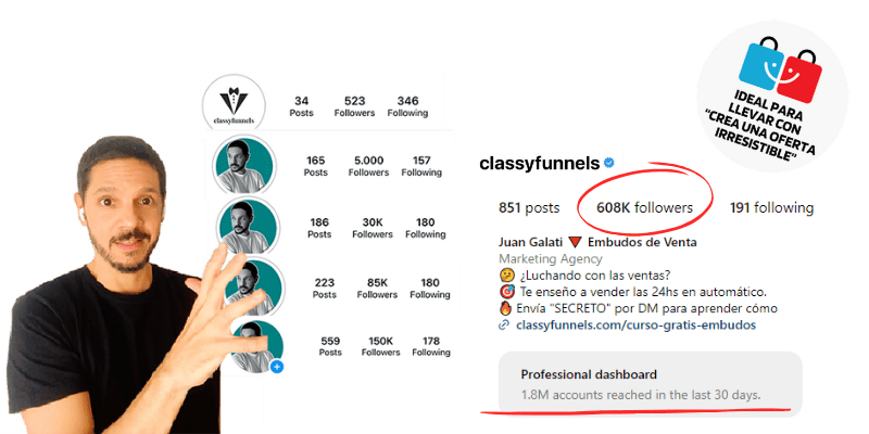 Estrategia para crecer tu Instagram de classyfunnels