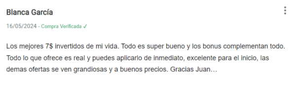 Testimonial - Testimonio - Opinión del Curso Crea una Oferta Irresistible de classyfunnels - ¿Vale la pena?