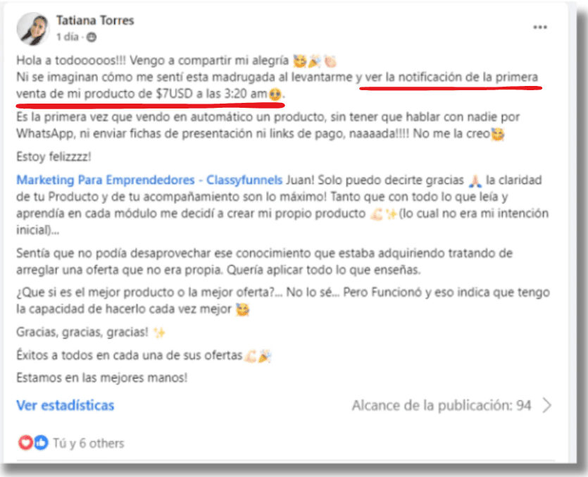 Testimonial Tamara - Webinar classyfunnels