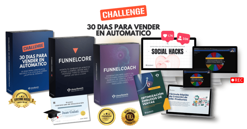 Challenge de 30 D&iacute;as para Vender en Autom&aacute;tico de classyfunnels