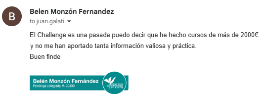 Testimonial Challenge de 30 D&iacute;as para vender en autom&aacute;tico