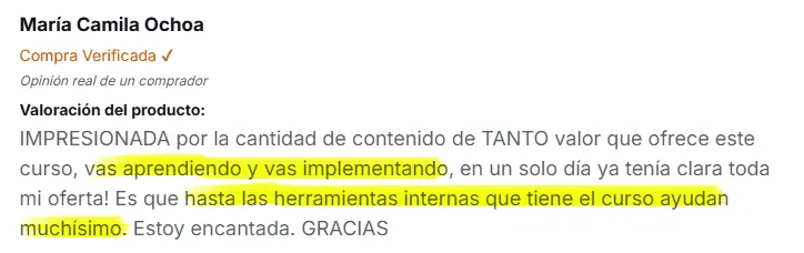 Testimonial Challenge de 30 d&iacute;as para vender en autom&aacute;tico