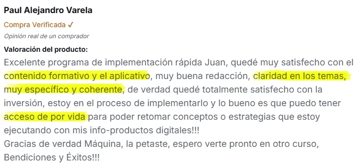 Testimonial Challenge de 30 d&iacute;as para vender en autom&aacute;tico