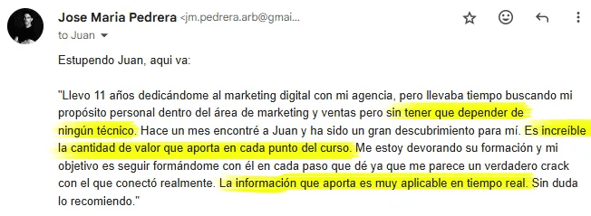 Testimonial Challenge de 30 d&iacute;as para vender en autom&aacute;tico