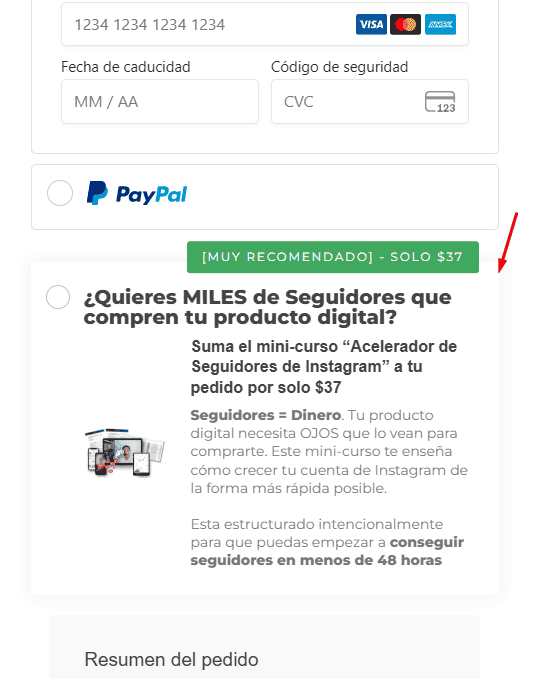 qu&eacute; es un order bump